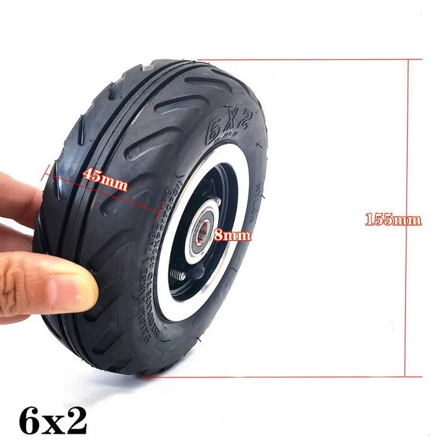6 Inch 6X2 Wheel Set Out Tire And Inner Tube For Electric Scooter Wheel Chair Truck  6" Tire Tyre Pneumatic Trolley Cart  F0
