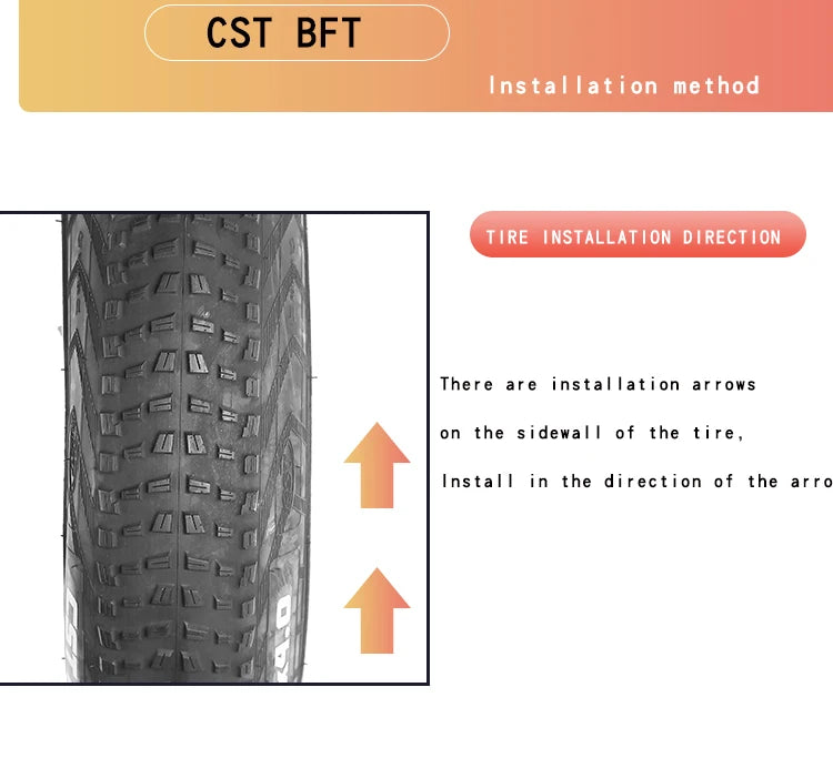 CST BFT 20inch 24inch Fat Tire Snow Beach Bicycle Tire 20x4.0 20X2.4 24x4.0 Electric Snowmobile MTB Bicycle  Anti-Slip Fat Tire