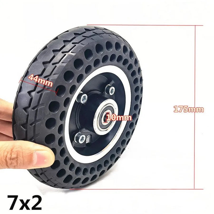 7 Inch 7x2 Hollow Tire Wheel For Electric Scooter Aluminum Alloy Hub E-Scooter Wheel Chair Truck Pneumatic Trolley Cart  Wheel