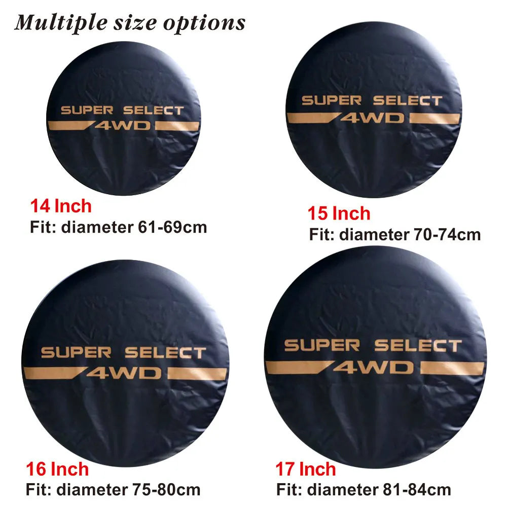 14 15 16 17Inch 4WD Waterproof Dustproof PVC Leather Spare Wheel Tire Cover Case Protector For Mitsubishi Pajero for Car Styings