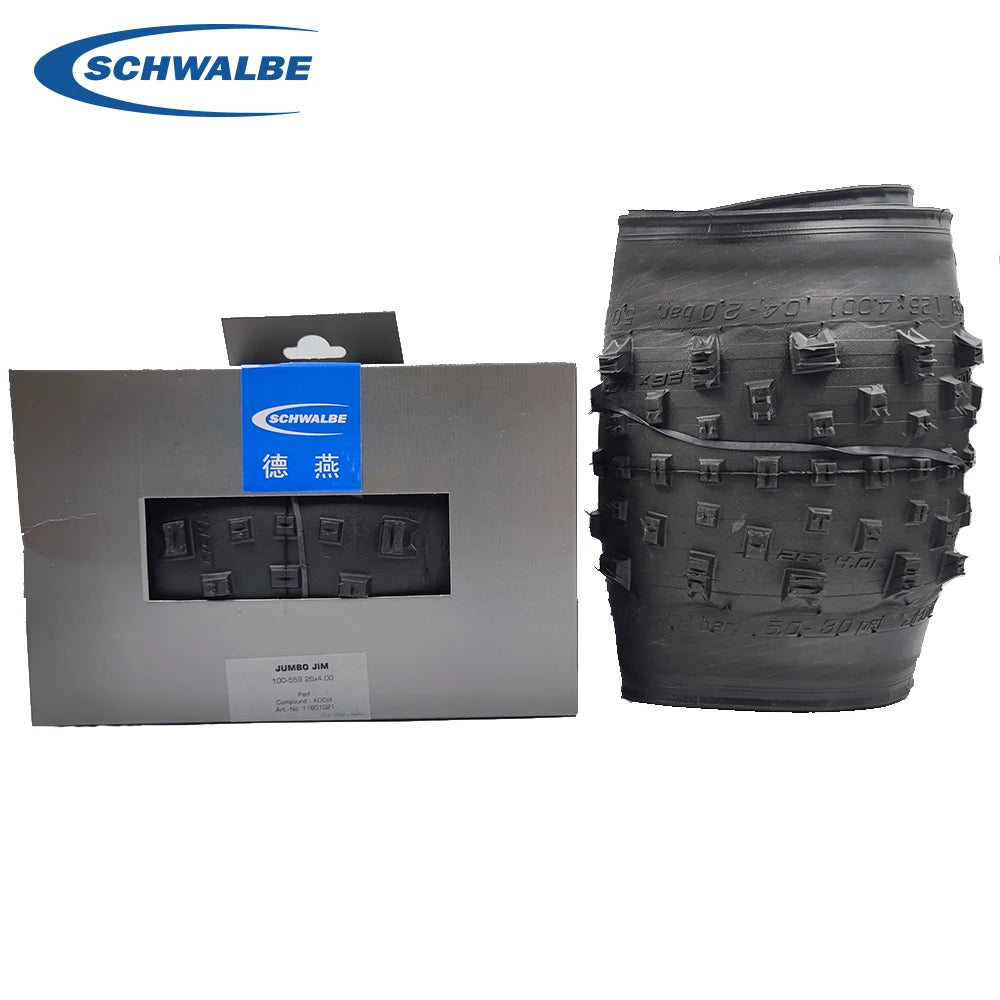 SCHWALBE JUMBO JIM Bicycle Fat Tire 100-559 26x4.00 Inch Beach Snowmobile Bike Folding Tyre Outdoor Cycling Equipments Parts