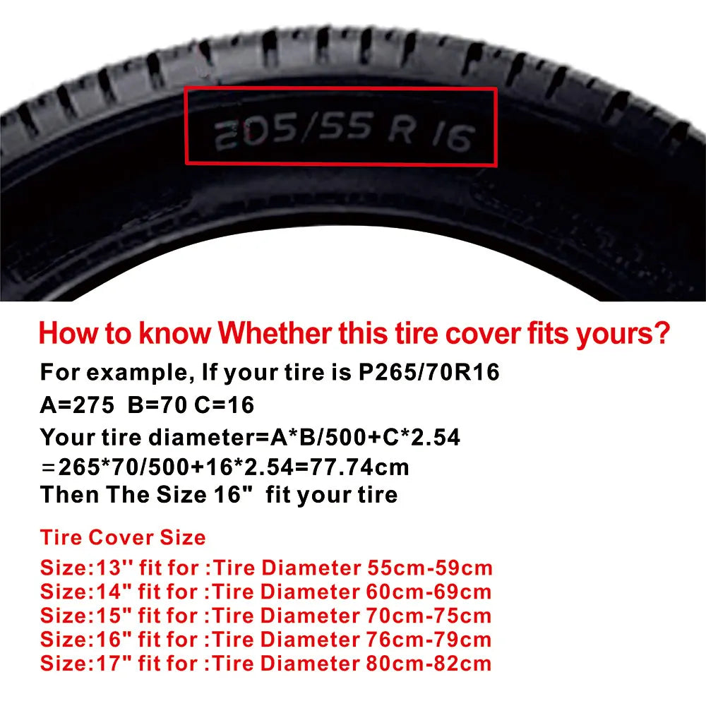 14 15 16 17Inch 4WD Waterproof Dustproof PVC Leather Spare Wheel Tire Cover Case Protector For Mitsubishi Pajero for Car Styings