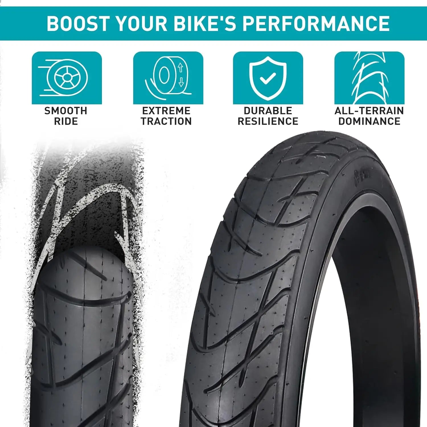 ZUKKA 2 Pack 26" x 3"Fat Tire for Ebike Mountain Bike Heavy Duty High-Performance Wear-Resistant E-Bike Mountain Snow Bike Tire