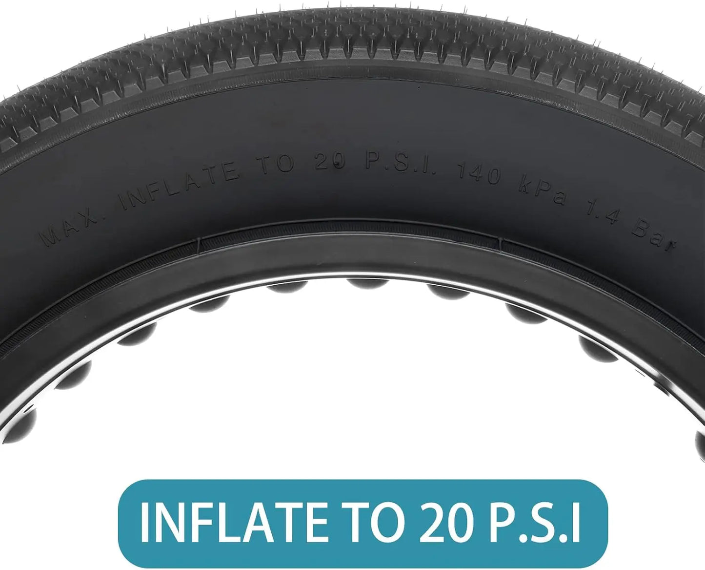 EBike Fat Replacement Tire 20x4.0 Inch Black High-Performance Wear-Resistant Folding Fat Tire for Electric Urban Mountain