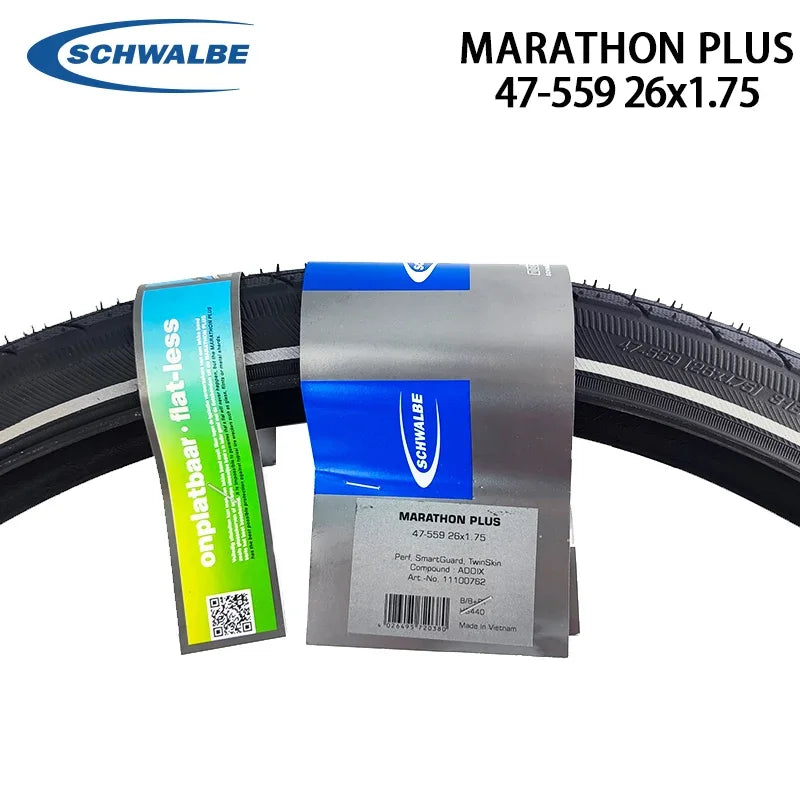 SCHWALBE Original MARATHON PLUS 26x1.75 Road MTB Bike 7 Level SmartGuard Black Reflex Bicycle Tires Cycling Parts