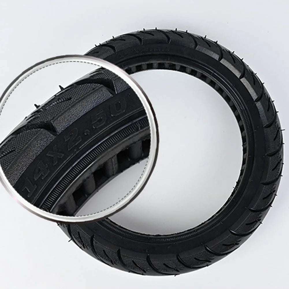 Puncture Resistant Tire For Ebike Accessory 14x2.5 Solid Tire Excellent Grip And Traction Minimal Maintenance Required