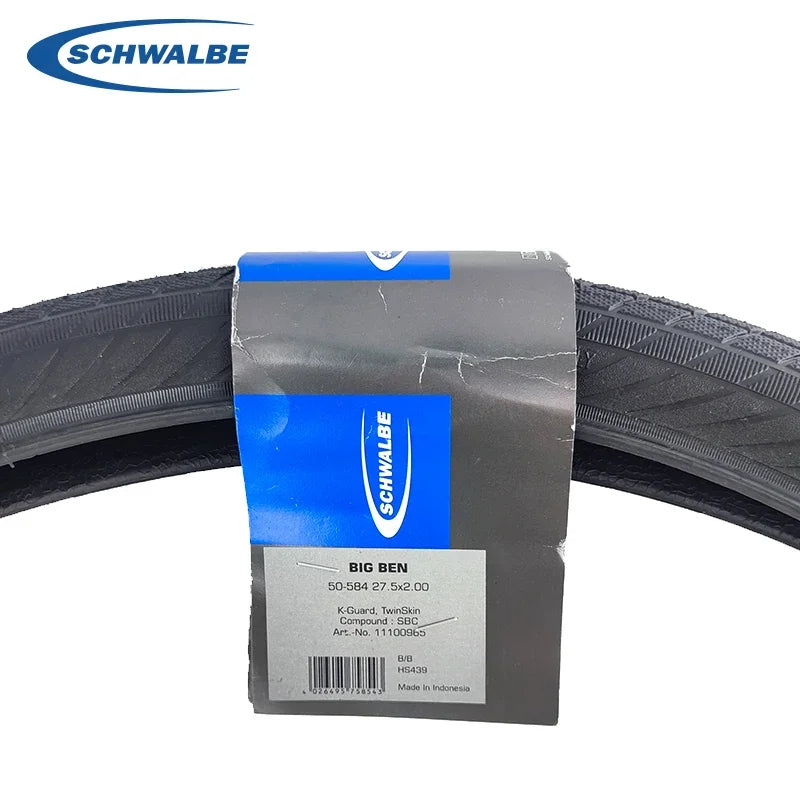 SCHWALBE Original BIG BEN 27.5x2.00 K-Guard Level 3 Puncture Resistant Wired Tire for City Commuter Bicycle Tire Cycling Parts
