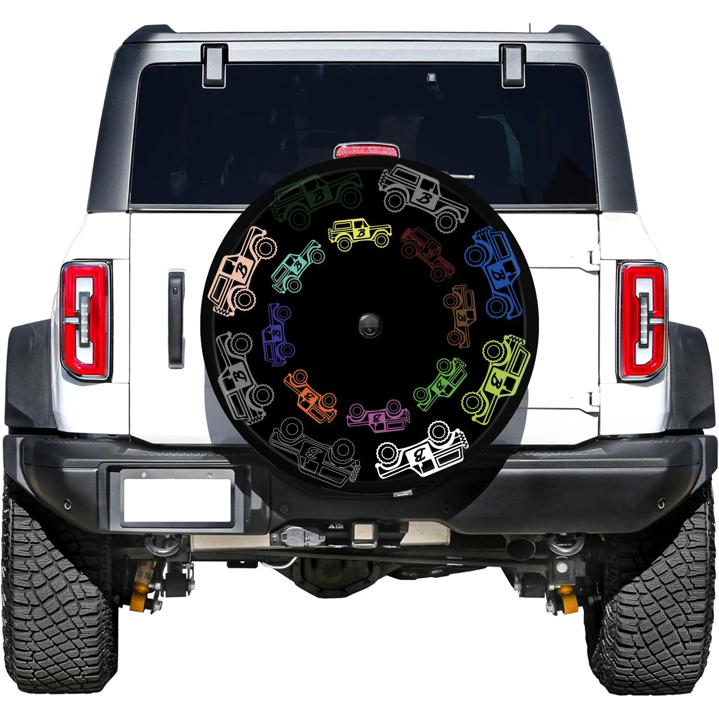 32 Inches Spare Tire Cover For Ford Bronco 2021 2022 Back Wheel Cover Storage Bag Protector Car Tools Car Exterior Accessories
