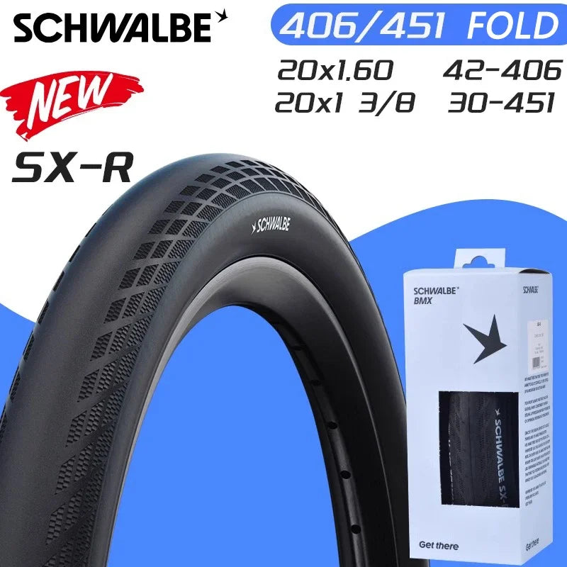 SCHWALBE Original SX-R 20x1.65/20x1.85/20x1 1/8 Folding Tire for BMX Bike Small Wheel Folding Bicycle Cycling Parts