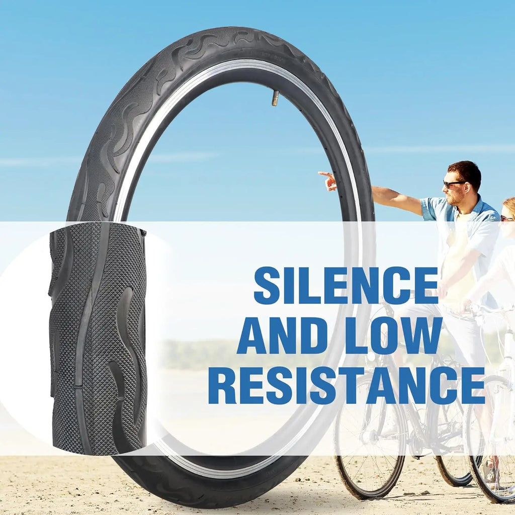 ZUKKA 2 Pack Bike Tire for Cruiser Bike 20/24/26 Inch  Flame Pattern Thread Bicycle Tire for MTB Cruiser Bicycle Black