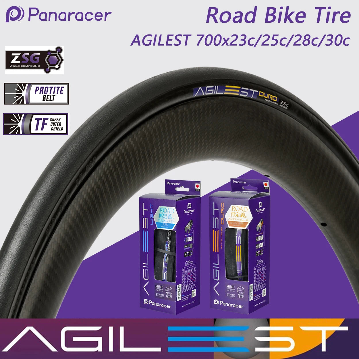 Panaracer Japan Original AGILEST Puncture Resistance Clincher Folding Tire 700x23c/25c/28c/30c for Road Bicycle Cycling Parts