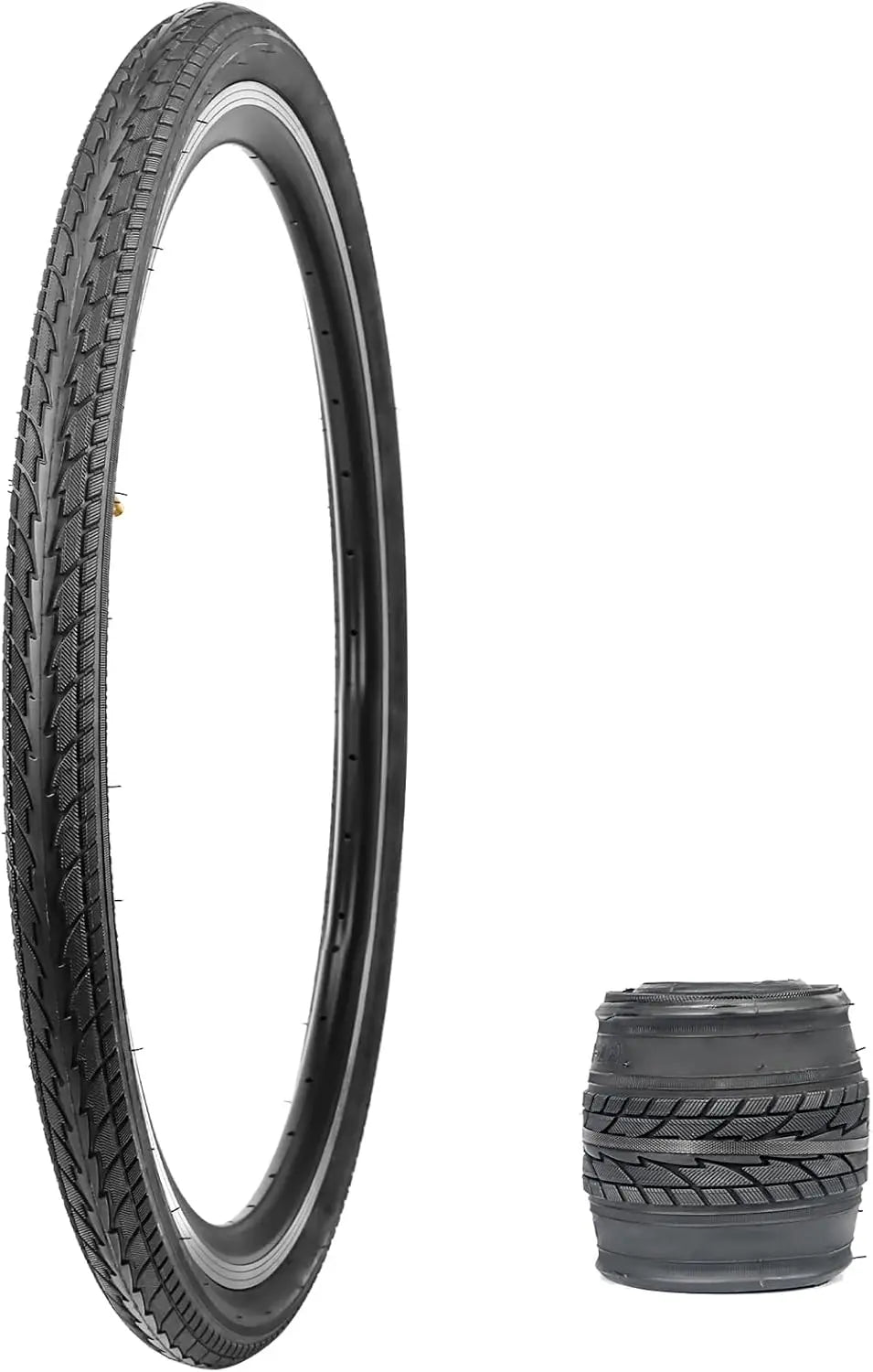 ZUKKA 26x1.75 Inch White Wall Folding Tire 1 Pack Anti-slip Drainage Bicycle Tire for 26 Inch City Commuter Bike