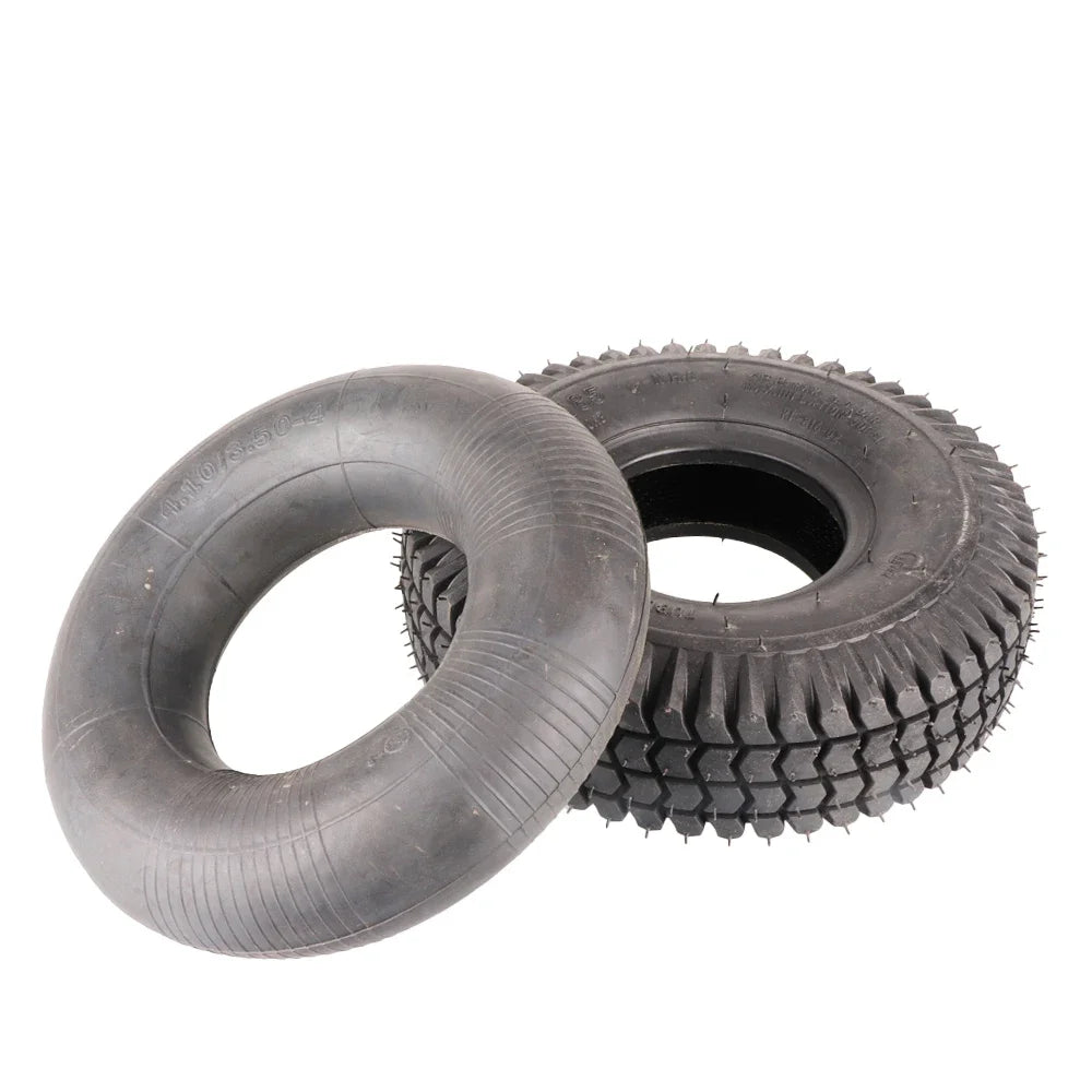 Wear Resistant 4.10/3.50-4 Inner Tube 260X85 Tires Knobbly Block Tread Puncture Proof Outer Tire Set for Scooter Wheelchair