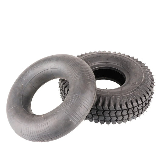 Wear Resistant 4.10/3.50-4 Inner Tube 260X85 Tires Knobbly Block Tread Puncture Proof Outer Tire Set for Scooter Wheelchair