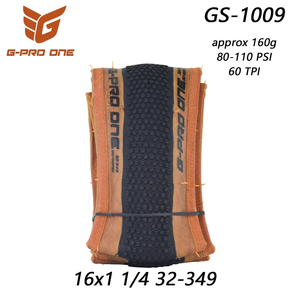 G-PRO-ONE Original 16 inch Small Wheel Bicycle Folding Tire 32-349 16x1 1/4 for Brompton Bicycle BMX Bike GS-1009/2309