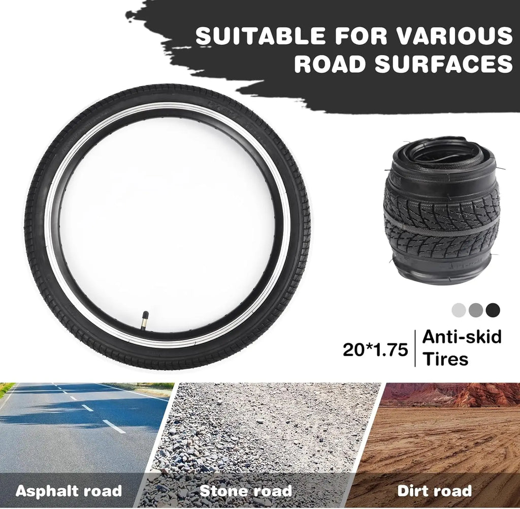 ZUKKA 16 Inch 16x1.75 Bicycle Tire Set Anti-Slip Wear-Resistant Puncture Proof for Kid & Toddler Bikes