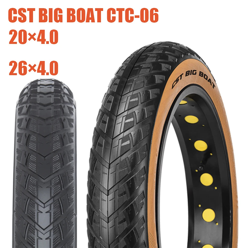 CST Fat Tire 26x4.0 CST BIG BOAT CTC-06 CST New Brown Family Top Dark Skin Collection Electric Bicycle Tire 26x4.0 Inner Tube