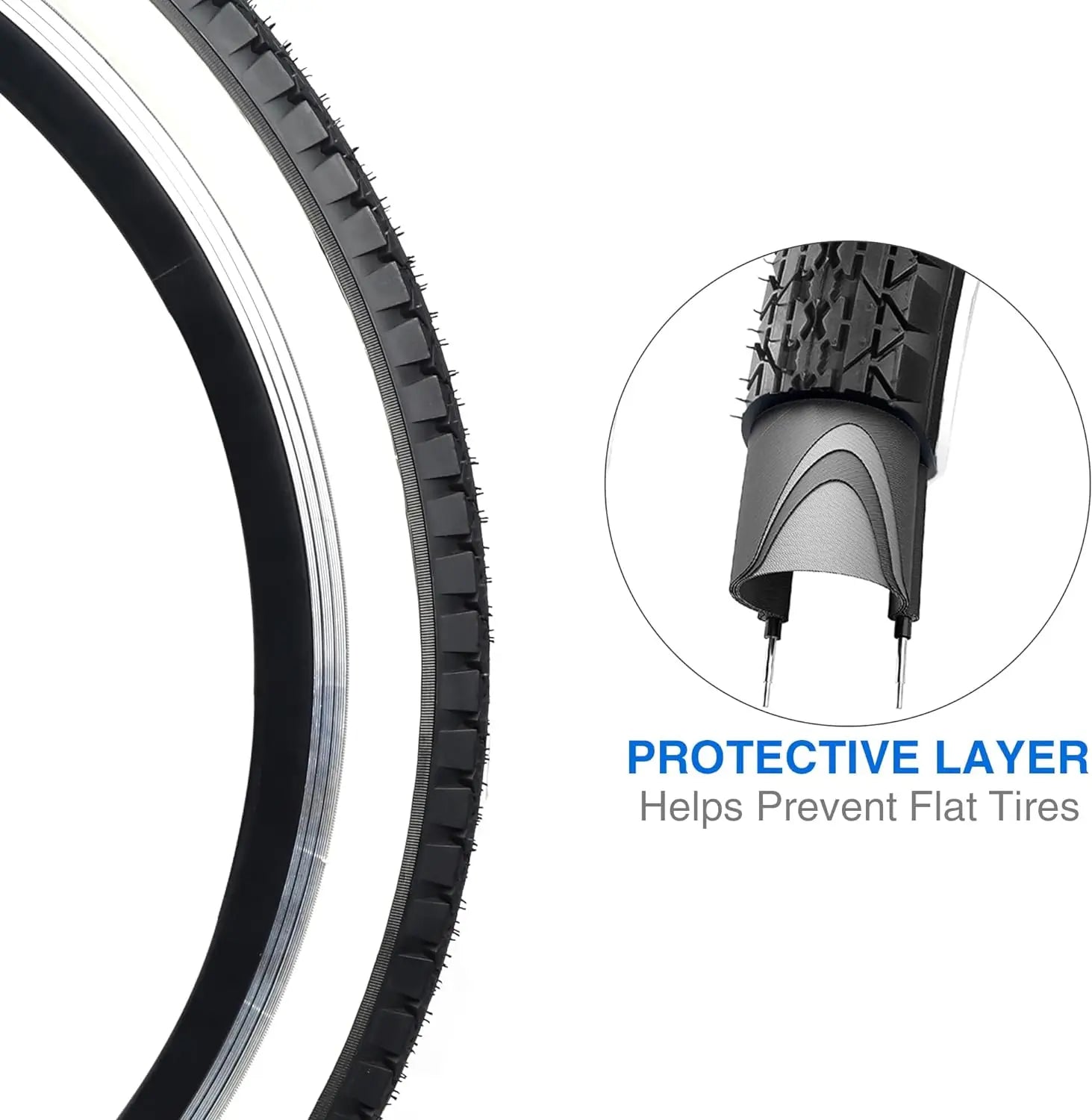 ZUKKA 1 Pack 24/26 x 2.125 Bike Tires Folding Replacement for Beach Cruiser Bike Bicycle Tires for Commuter Bikes