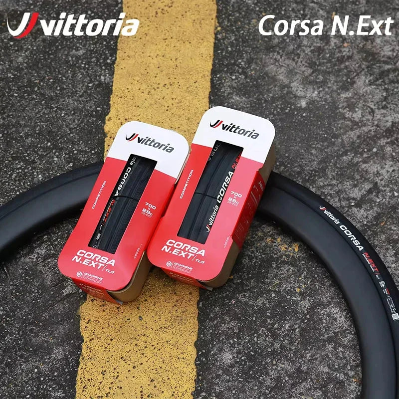 Vittoria Original Corsa N.Ext Tubeless-Ready/Tube Clincher Road Racing Bicycle 700x/24c/26c/28c/29c/30c/32c/34c Folding Tires