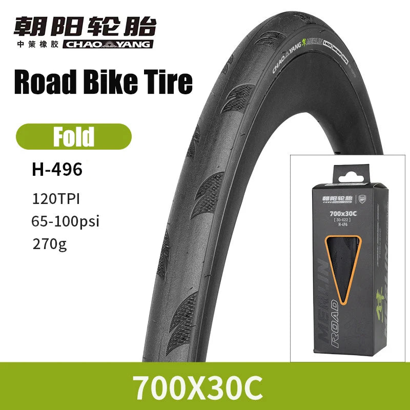 CHAOYANG H-496 MERLIN Road Dino Skin S-MAXX Anti-stab 700x23c/25c/28c Bicycle Folding Tire 120TPI for Road Bike Cycling Parts