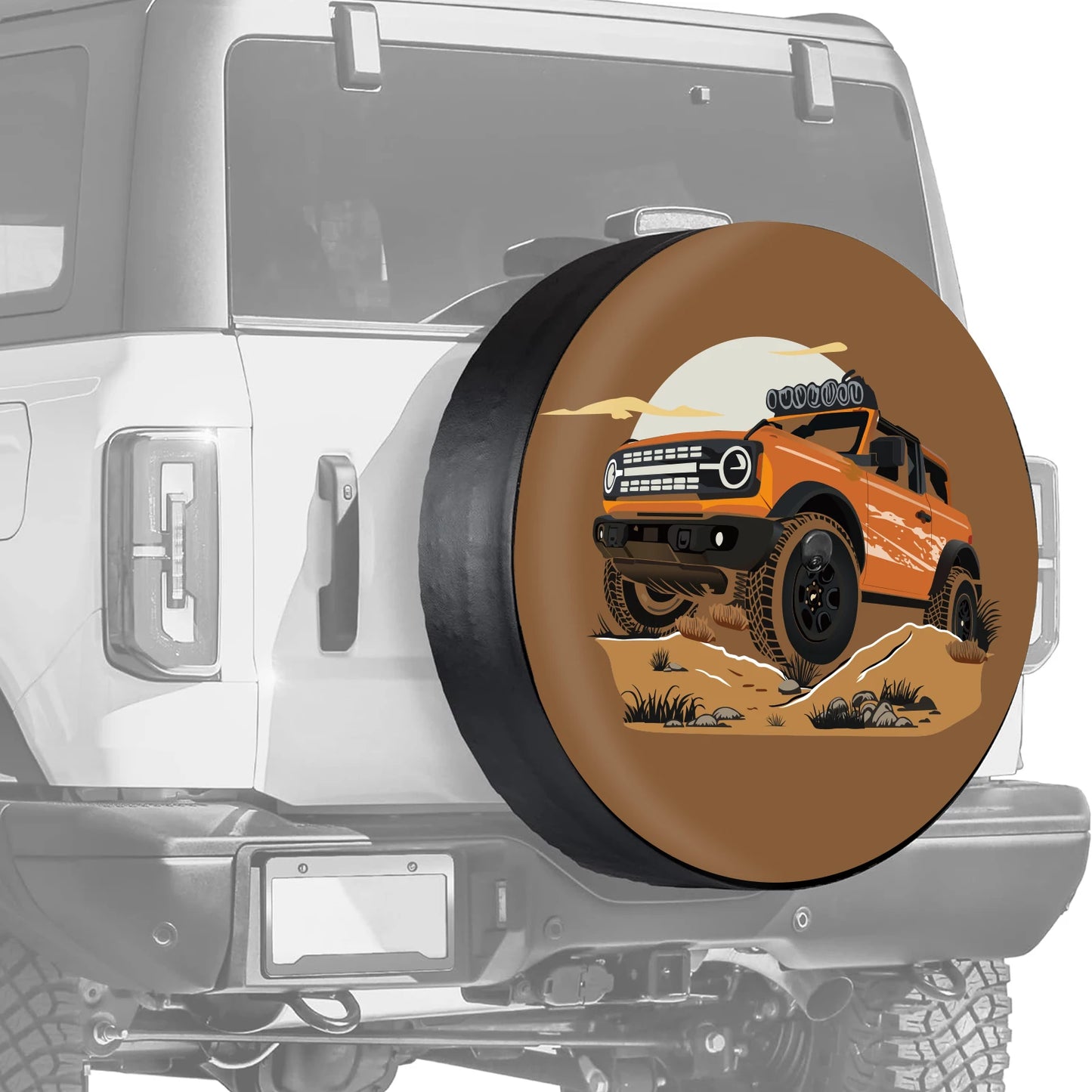 LS AUTO Car Exterior Accessories 32 Inches Spare Tire Cover Back Wheel Cover Storage Bag Protector For Ford Bronco 2021 2022