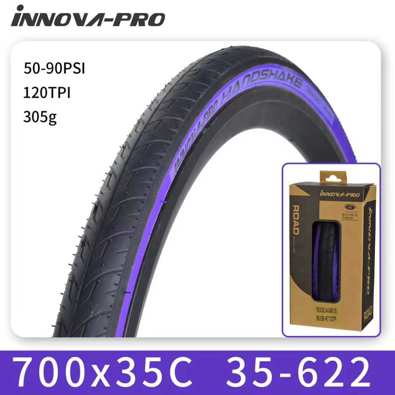 INNOVA PRO IA-2406 700x28c/32c/35c Yellow Edge Folding Anti-slip Tires for Road Bicycle City Touring Bike Cycling Parts