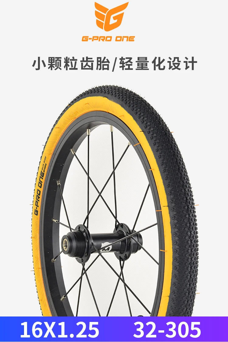 G-PRO-ONE Original BMX Bike Small Wheel Bicycle Folding Tire 16x1.25 32-305 Anti-slip Wear-resistant IA-1009 Cycling Parts