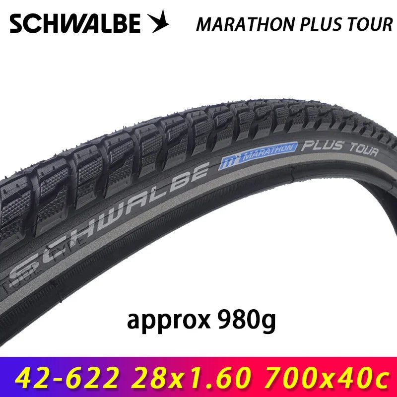 SCHWALBE MARATHON PLUS TOUR Wired Bicycle Tire 26x2.00/700x35c/40c 28x1.75/28x2.00 for MTB Road Travel Bike Cycling Parts