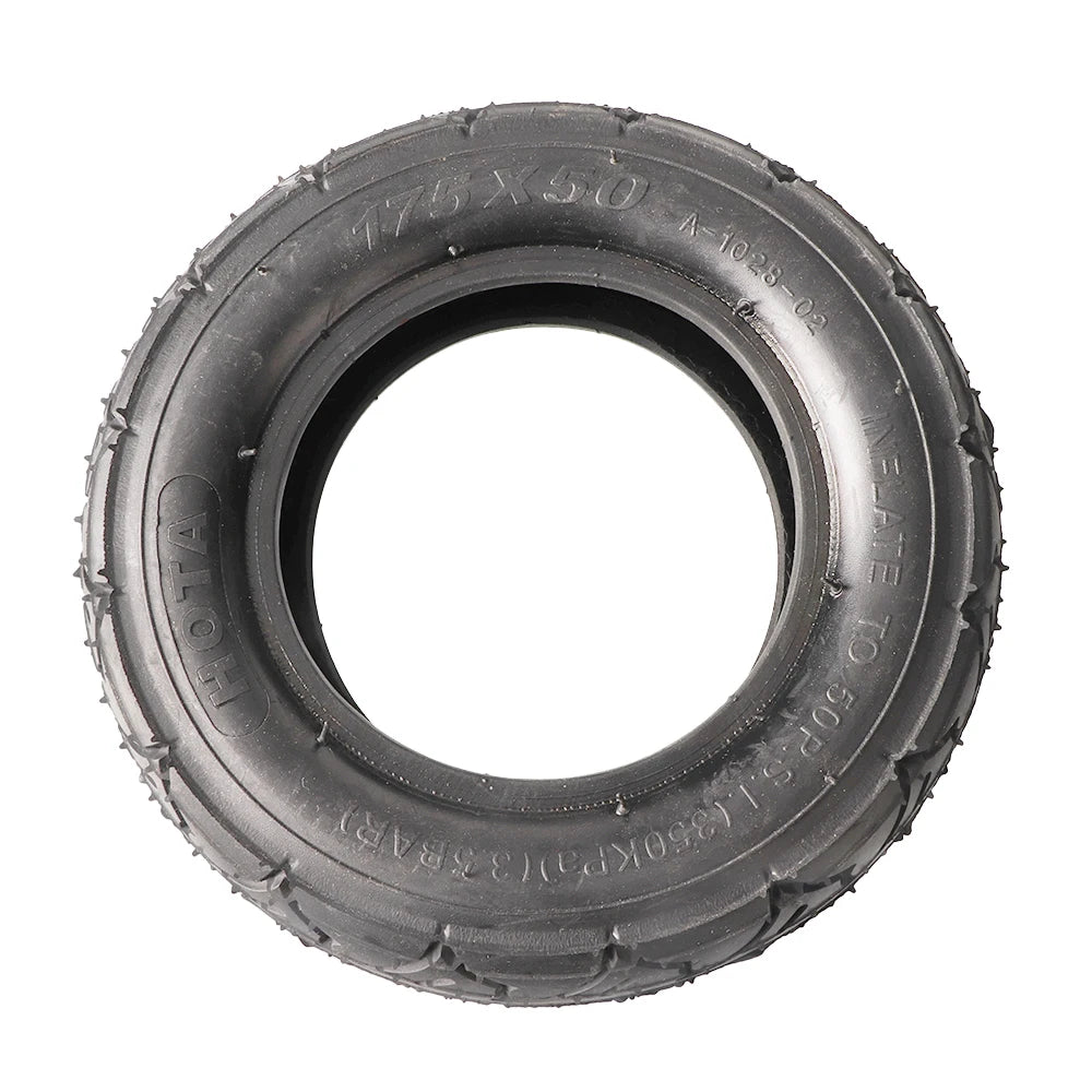 175x50 7-inch Inflatable Rubber Bent Valve Tire for Electric Scooter and Thickened Wear-resistant and Anti-slip Inner Tube Set