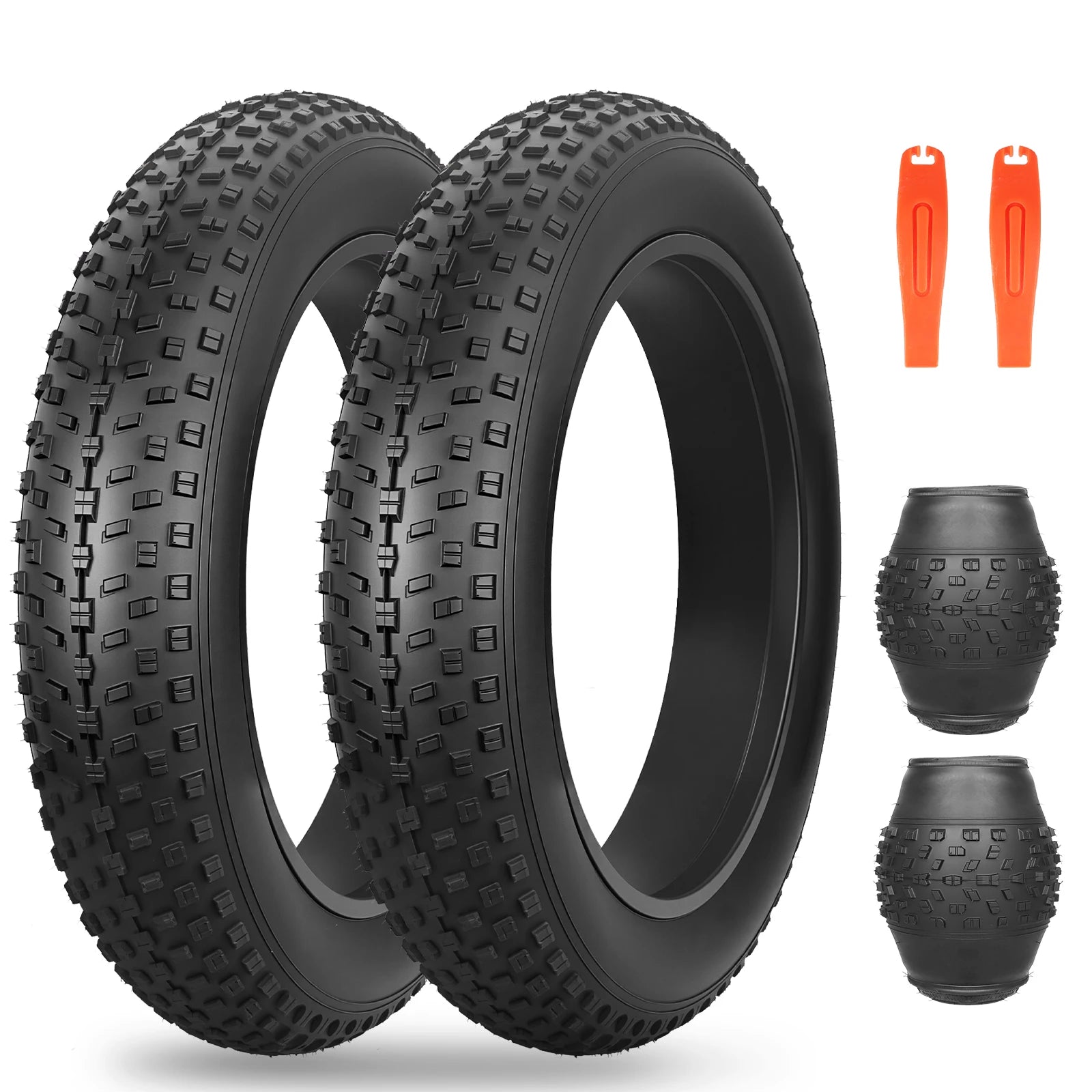 ZUKKA 20x4.0 Inch All-Terrain Foldable Bike Tire - Durable Knobby Tread for E-Bike/Fat Bike/Snow Bike