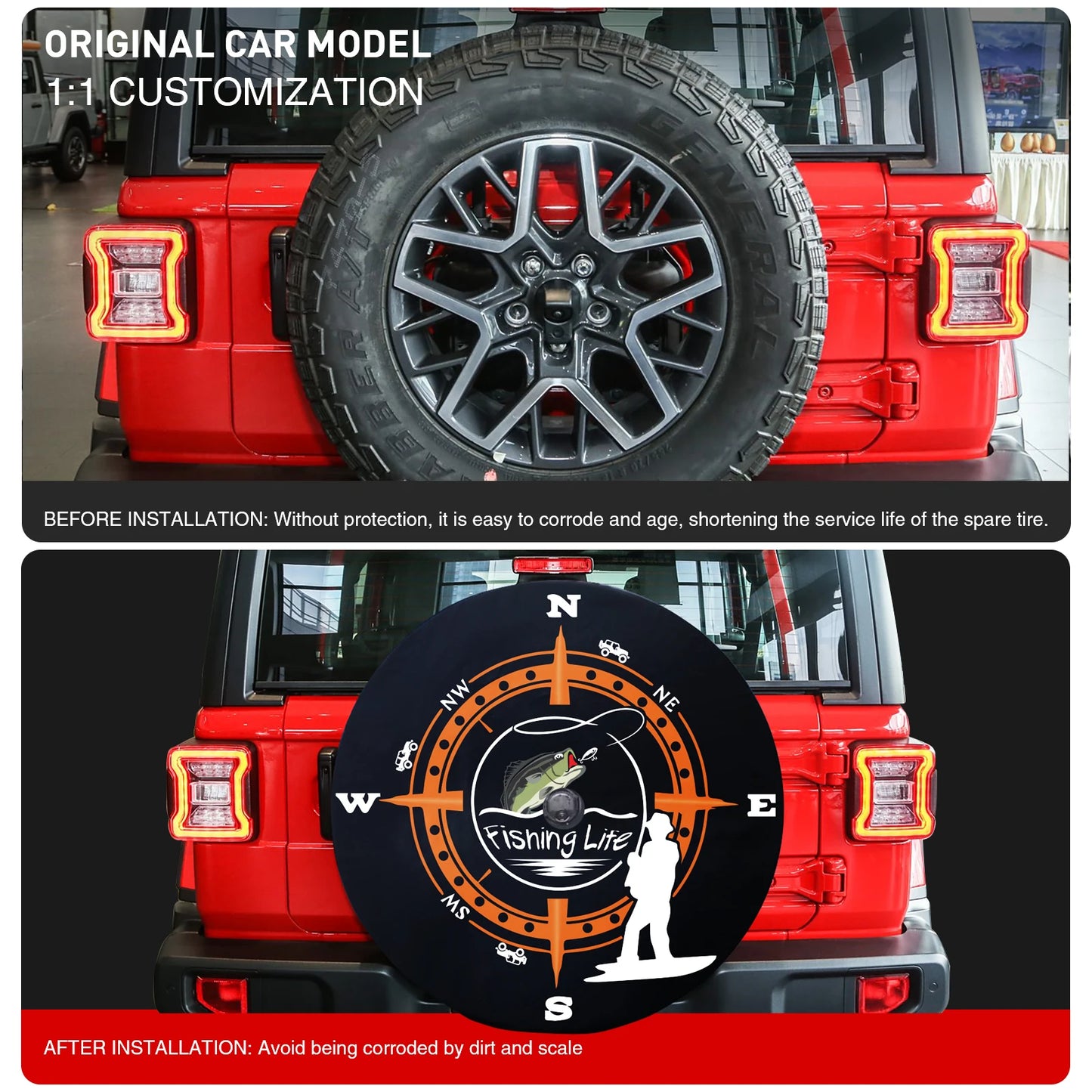 32 Inches Spare Tire Cover Universal Fit for Jeep Wrangler Rv SUV Truck Trailer Vehicles Back Wheel Cover Storage Bag Protector