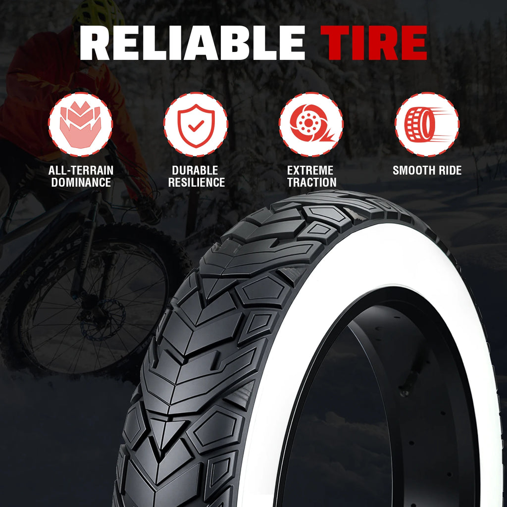ZUKKA Fat Bike Tire 20 x 4.0 inch Mountain Bike Tire Fat Tire 20/26 inch Heavy Duty Deep Grooves Foldable Replacement