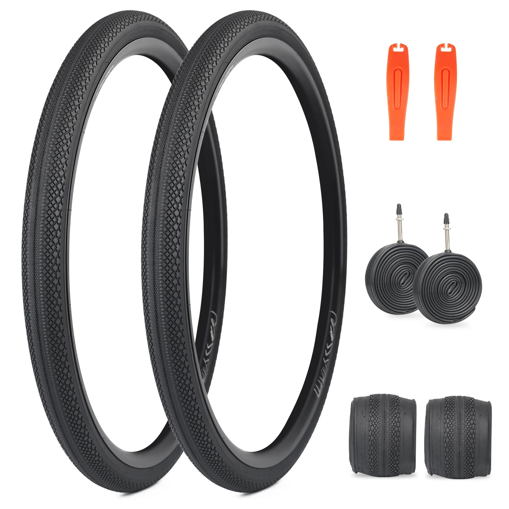 ZUKKA 2 Pack 700x40C Road Gravel Bike Tire Heavy Duty Anti-Slip Puncture Resistant Kit with 2 Inner Tubes Tire Levers Valve Caps