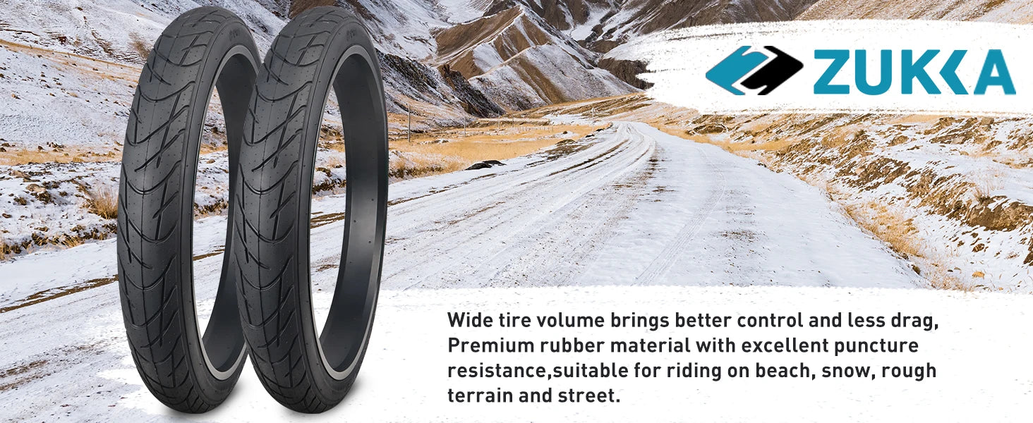ZUKKA Fat Bike Tire 26" x3" (70-559) Compatible Replacement Bicycle Tire for Mountain Snow and Beach Bike