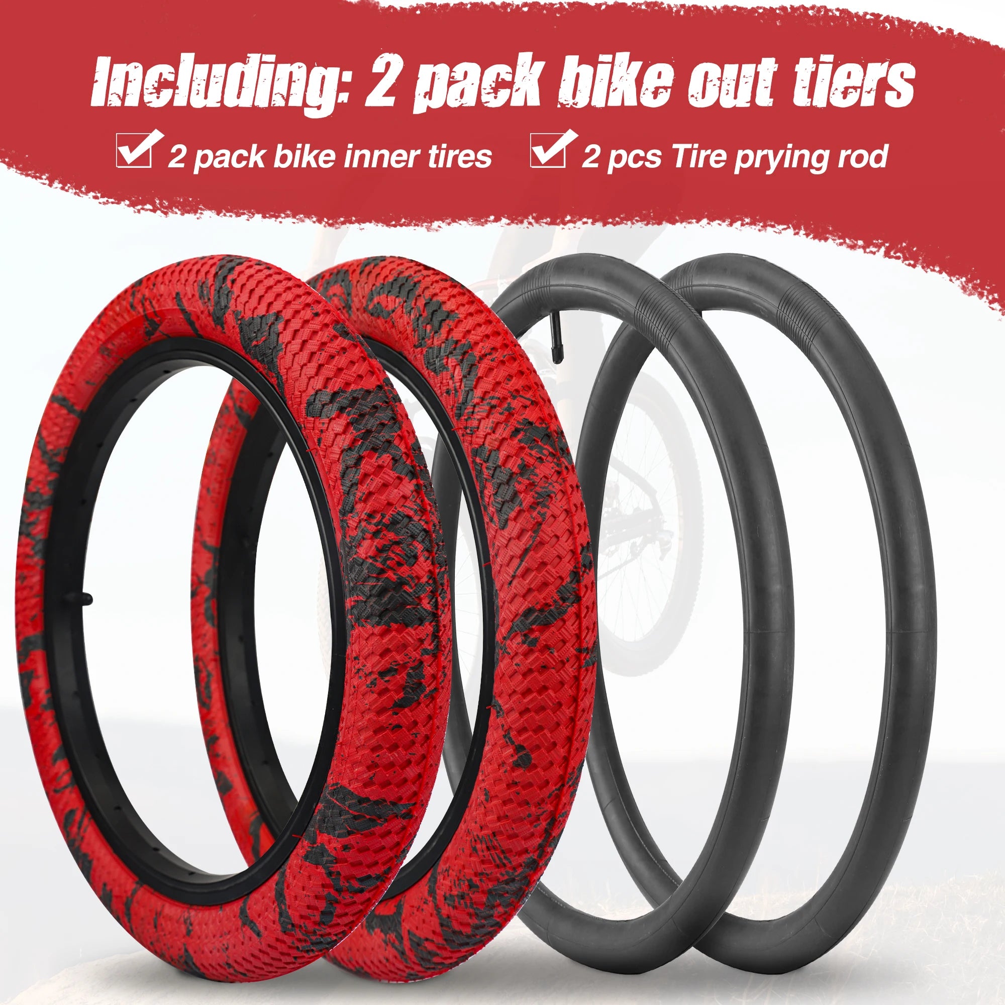 ZUKKA 2 Pack 16x2.1 Bike Tires with Inner Tubes & Levers - Anti-Slip Unique Pattern for Kids BMX MTB 16 Inch Bicycles