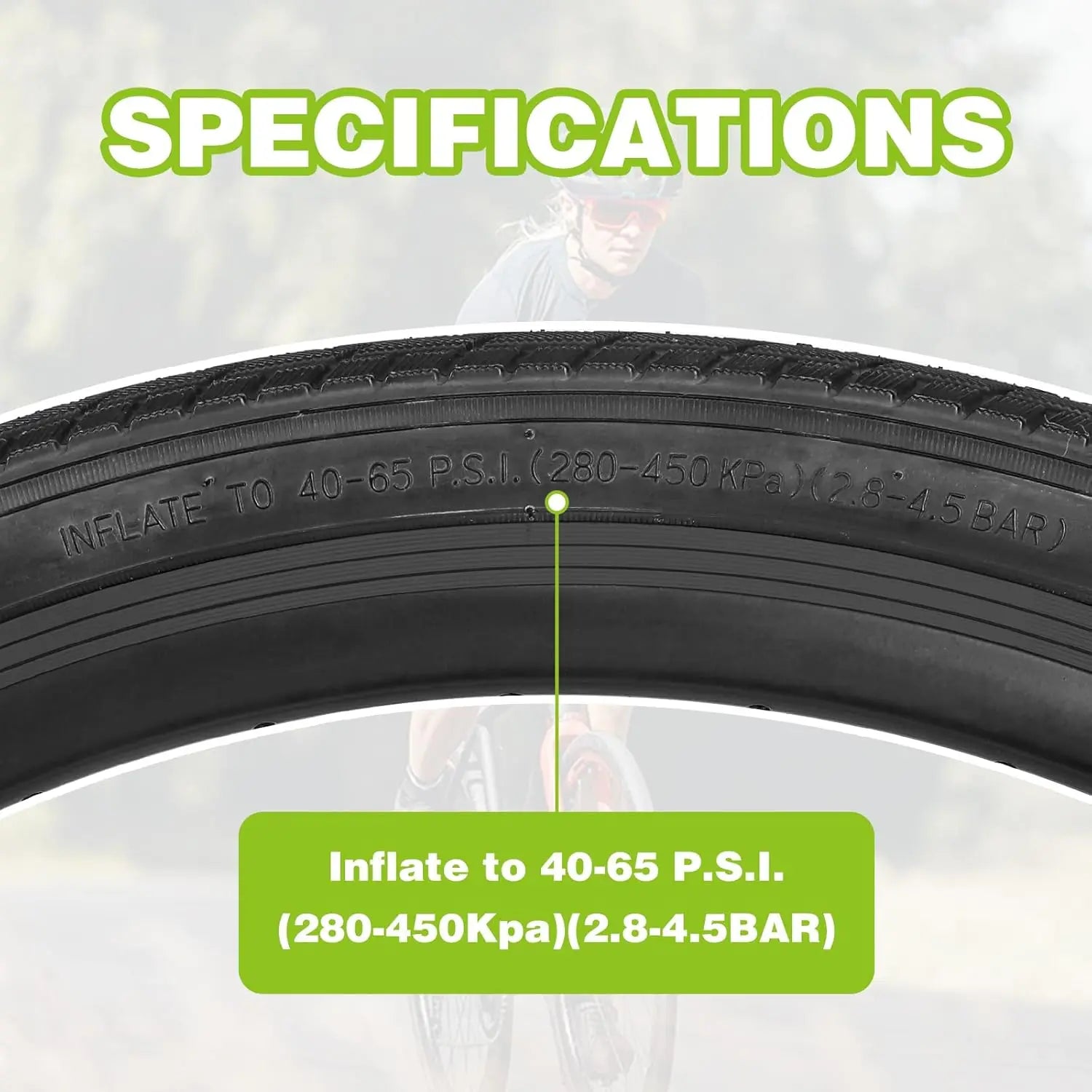 ZUKKA 1/2 Pack 26x1.75 Folding Bike Tire Anti-slip Wear-Resistant Replacement for City Commuter Lady Cruiser Bicycle