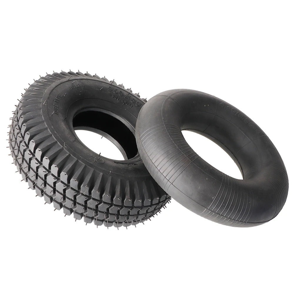 Wear Resistant 4.10/3.50-4 Inner Tube 260X85 Tires Knobbly Block Tread Puncture Proof Outer Tire Set for Scooter Wheelchair
