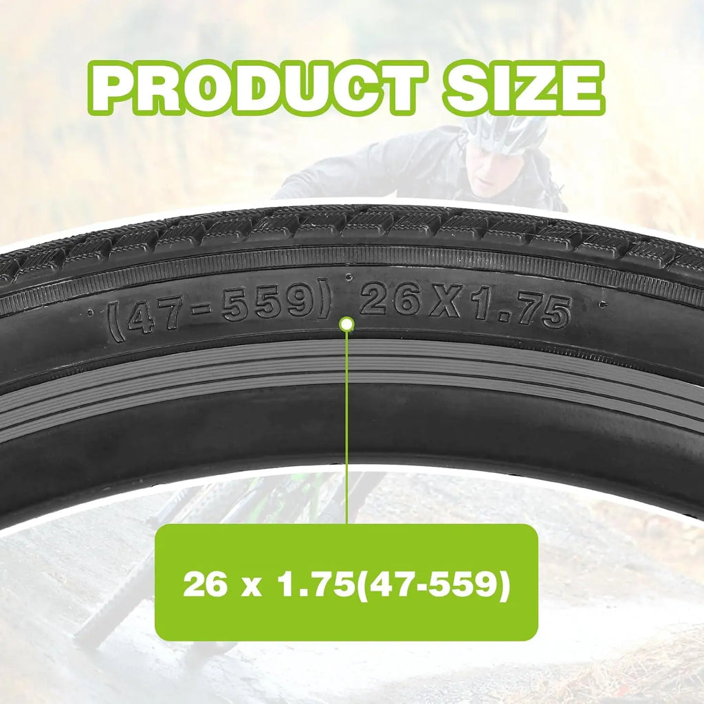 ZUKKA 1/2 Pack 26x1.75 Folding Bike Tire Anti-slip Wear-Resistant Replacement for City Commuter Lady Cruiser Bicycle
