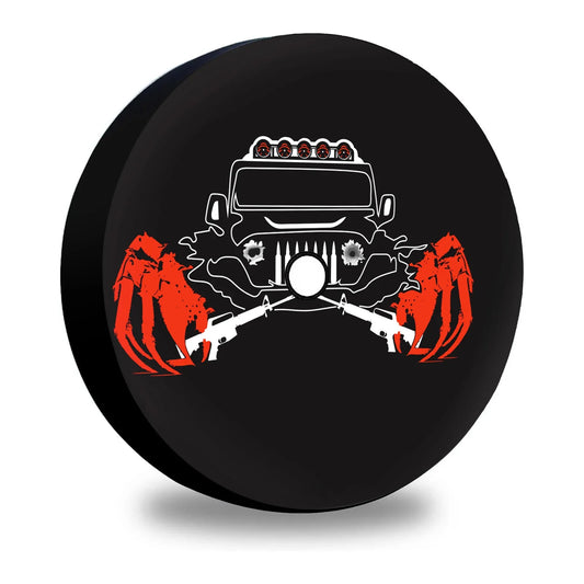 32 Inches Spare Tire Cover Universal Fit for Jeep Wrangler Rv SUV Truck Trailer Vehicles Back Wheel Cover Storage Bag Protector