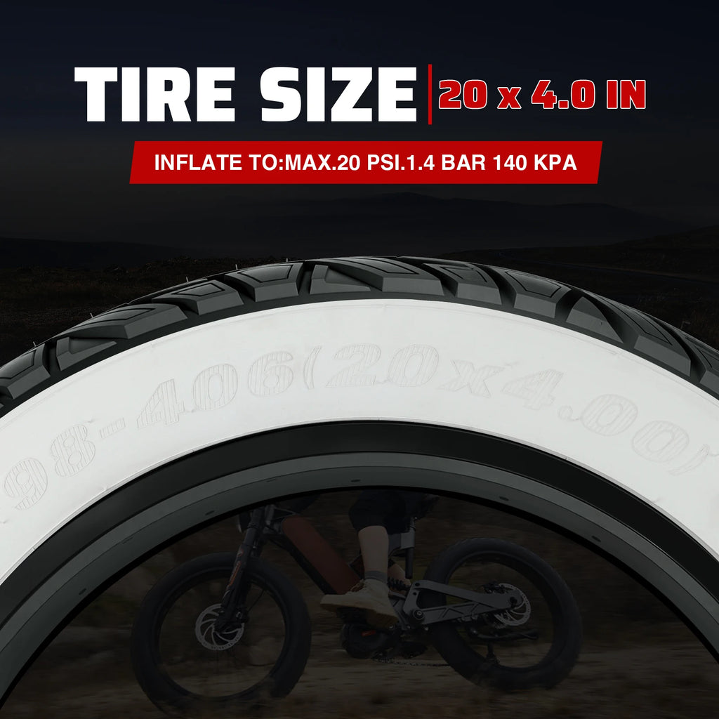 ZUKKA Fat Bike Tire 20 x 4.0 inch Mountain Bike Tire Fat Tire 20/26 inch Heavy Duty Deep Grooves Foldable Replacement