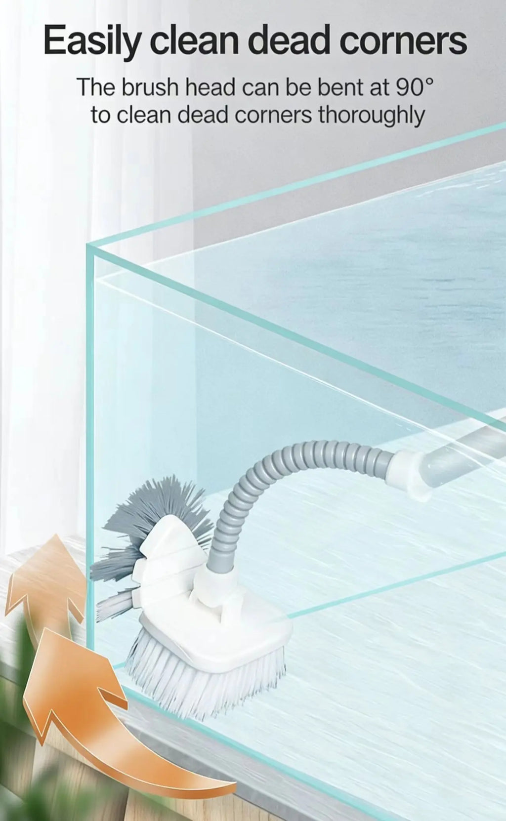 ZUKKA Multi-Function Aquarium Cleaner with 3 Replaceable Heads, Extendable Long Handle for Deep Tank Cleaning, Safe for Glass