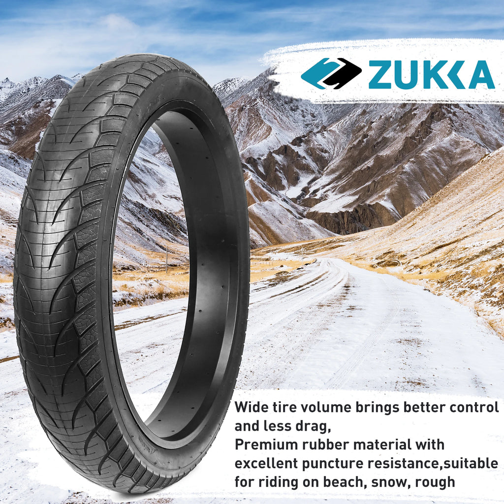 ZUKKA Bike Tire 26 x 4.0 Fat Bike Tire Replacement Tire Folding Mountain Bike Tire High-Density Bike Tires for Snow Beach BMX MT