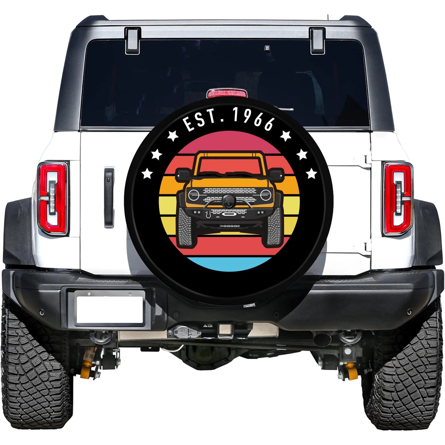 LS AUTO Car Exterior Accessories 32 Inches Spare Tire Cover Back Wheel Cover Storage Bag Protector For Ford Bronco 2021 2022