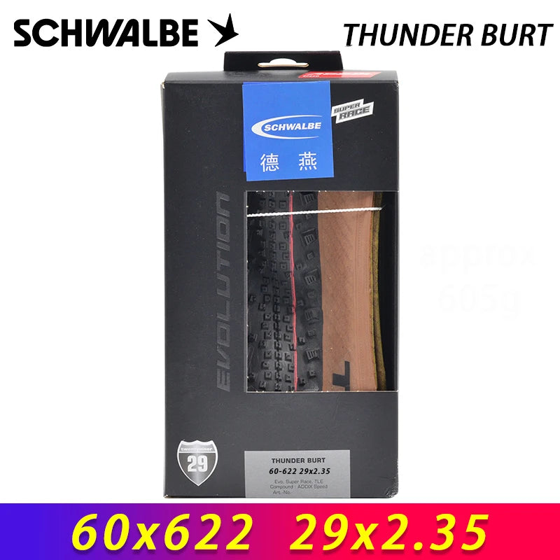 SCHWALBE Original THUNDER BURT 27.5x2.10 29x2.10/2.25/2.35 Tubeless Folding Tire for XC Tracks MTB Bike Off-Road Bicycle