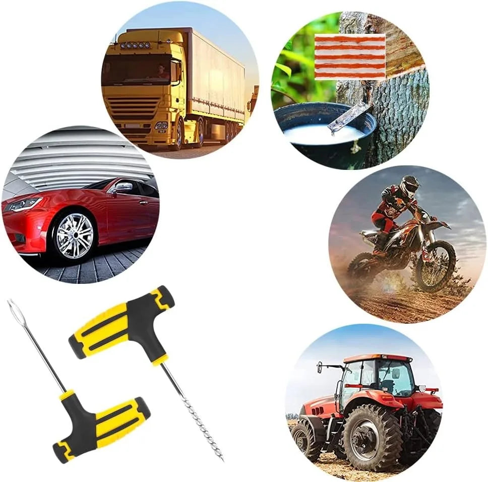 Tire Repair Kit Containing Glue Suits Bikes, Motorcycles, Cars, Trucks. Easy To Operate,Fixes Tire Damage For Safe Driving