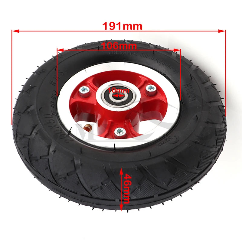 200*50 Electric Scooter Tyre With Wheel Hub 8" Scooter 200x50 Inflation Electric Vehicle Aluminium Alloy Wheel Pneumatic Tire