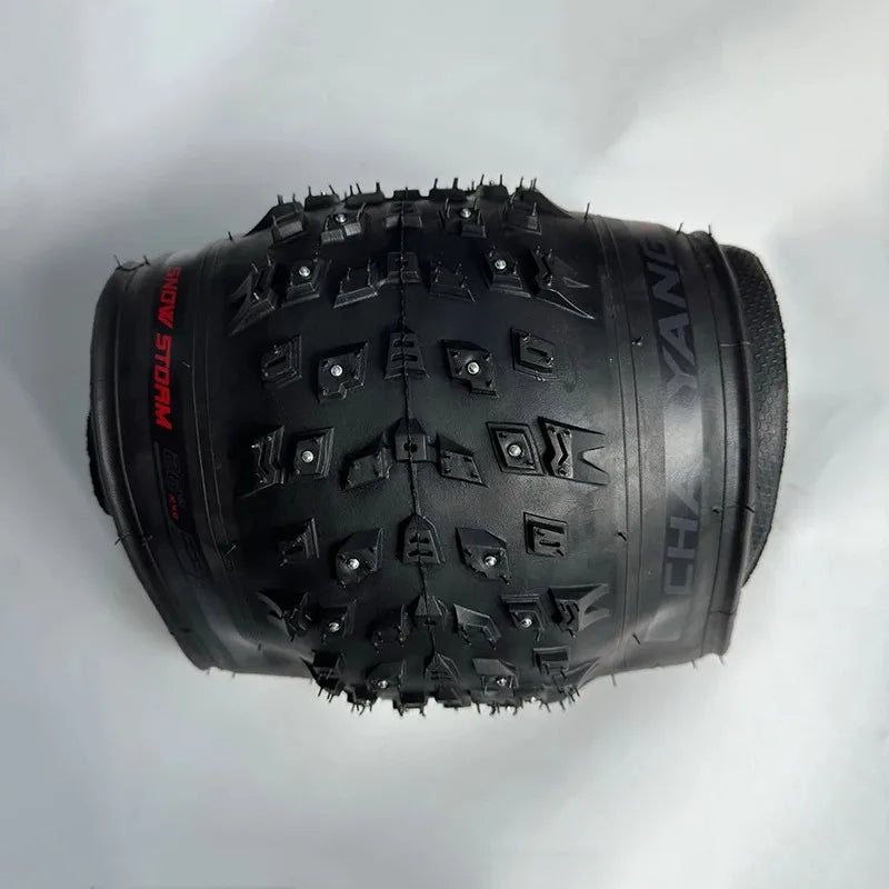 CHAOYANG Original Snow Storm 26x4.0 Folding Fat Tire Shark Skin Anti Puncture Spikes MTB Tire H-5202 Cycling Parts