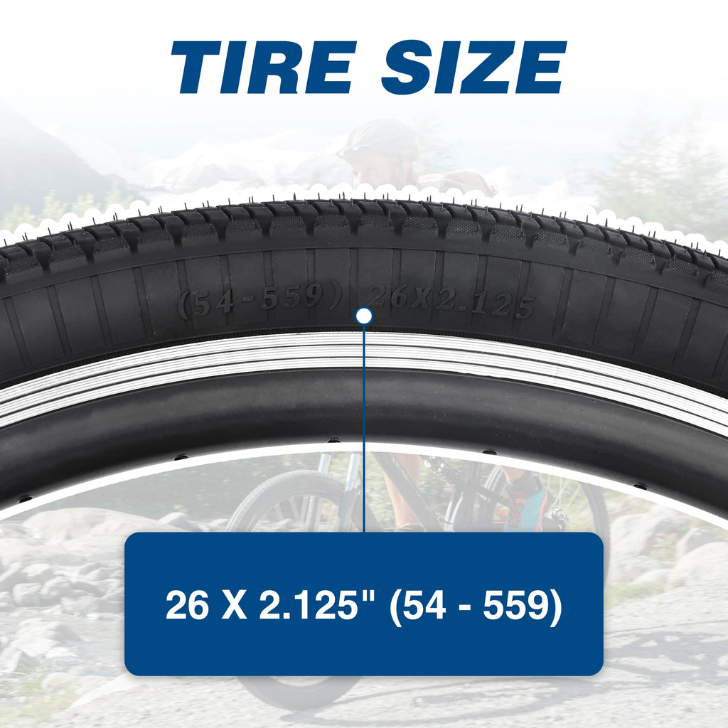 ZUKKA 26×2.125 MTB Tire All-Terrain High Grip Wear Resistant Steel Wire Bead Replacement For E-Bike Commuting Outdoor Rides