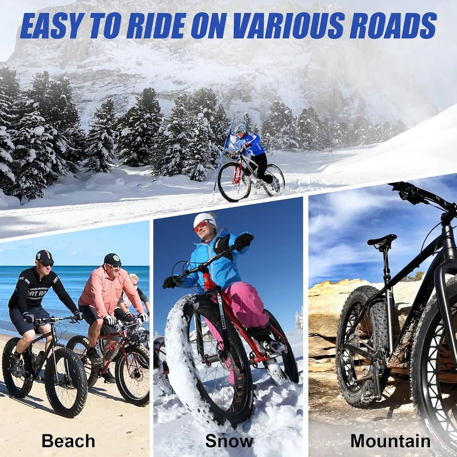 ZUKKA Fat Bike Tire 20/26x4.0 for Ebike Mountain Bike Heavy Duty High-Performance Wear-Resistant E-Bike Mountain Snow Bike Tire
