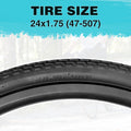 ZUKKA 2 Pack Value Replacement 20"/24"x1.75 Mountain Bike Outer Tires High Grip Foldable Durable for Off-Road Trail